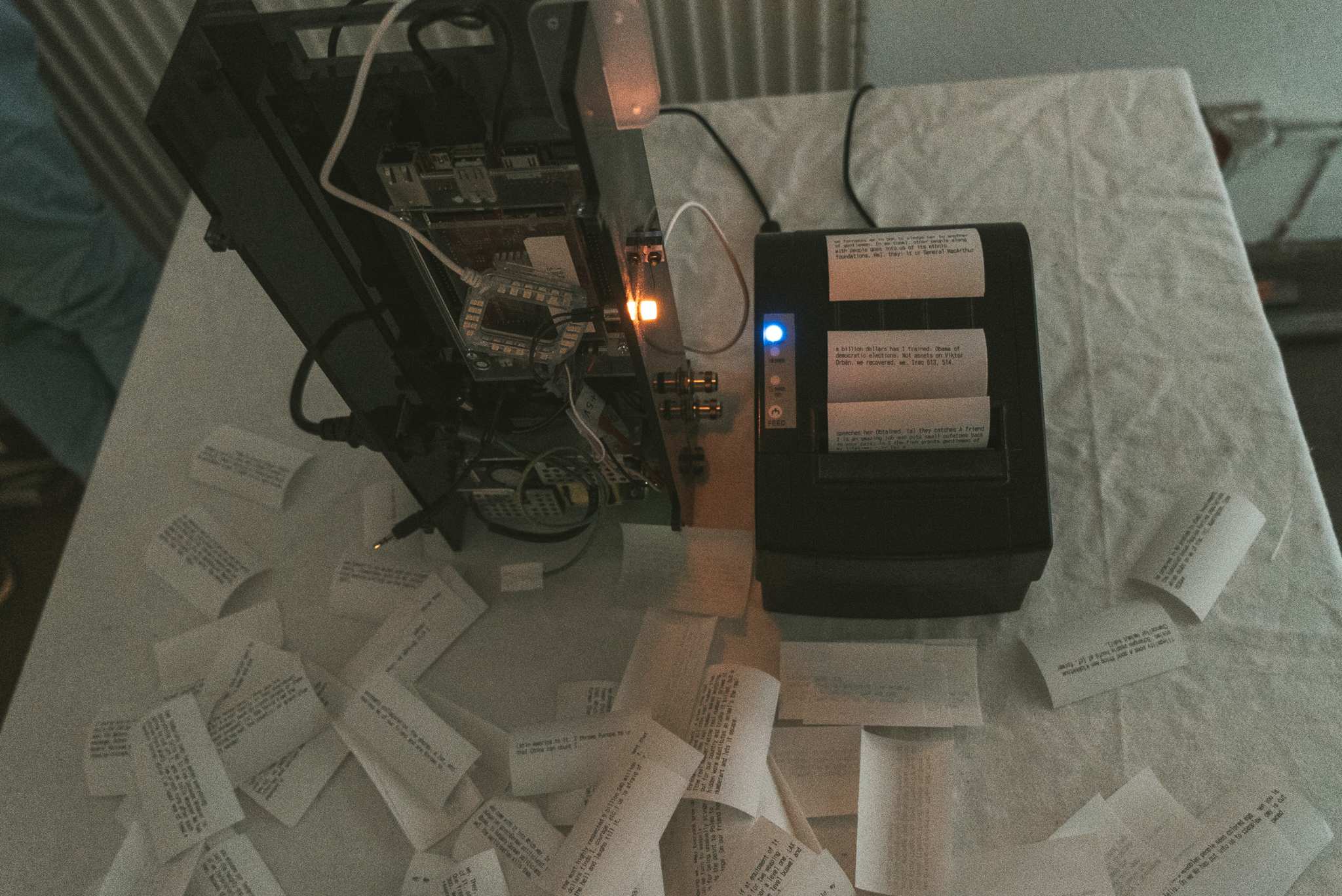 A Machine with many printed stories on 80mm slips of paper
